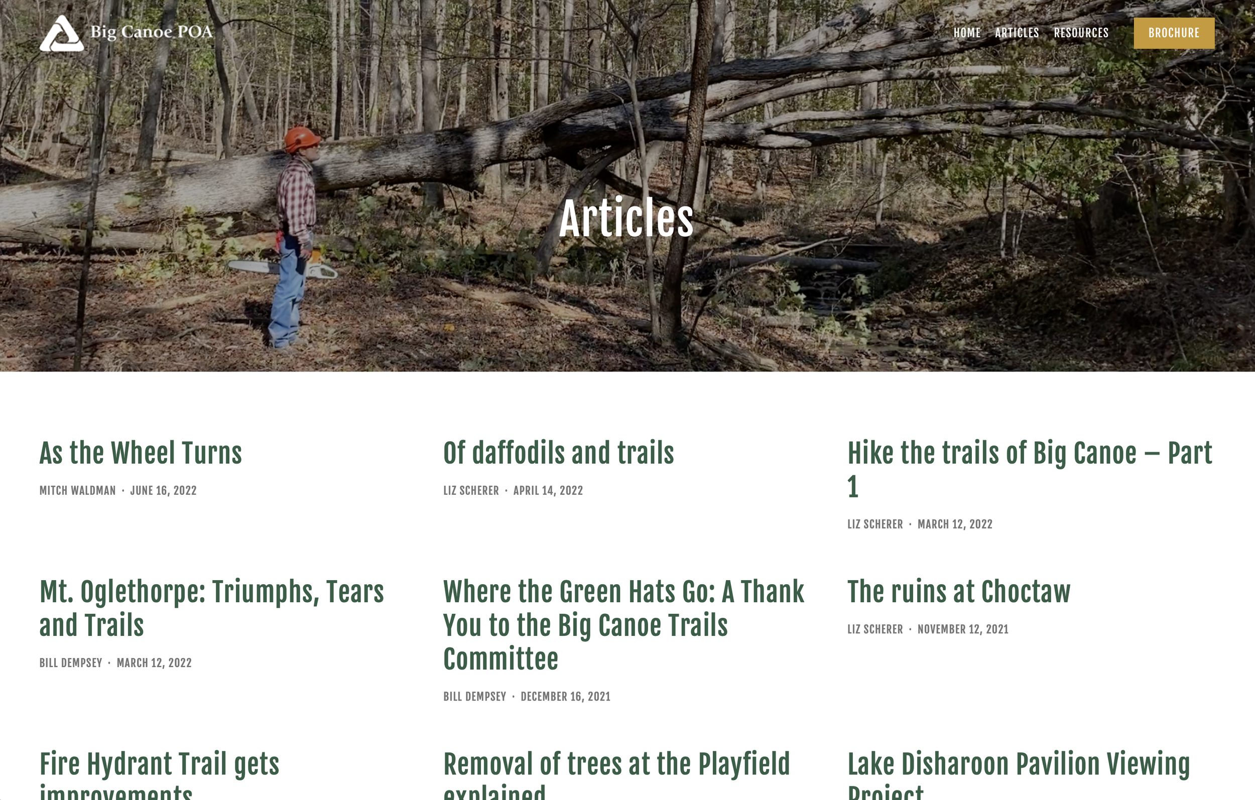 Articles page of bigcanoetrails.com