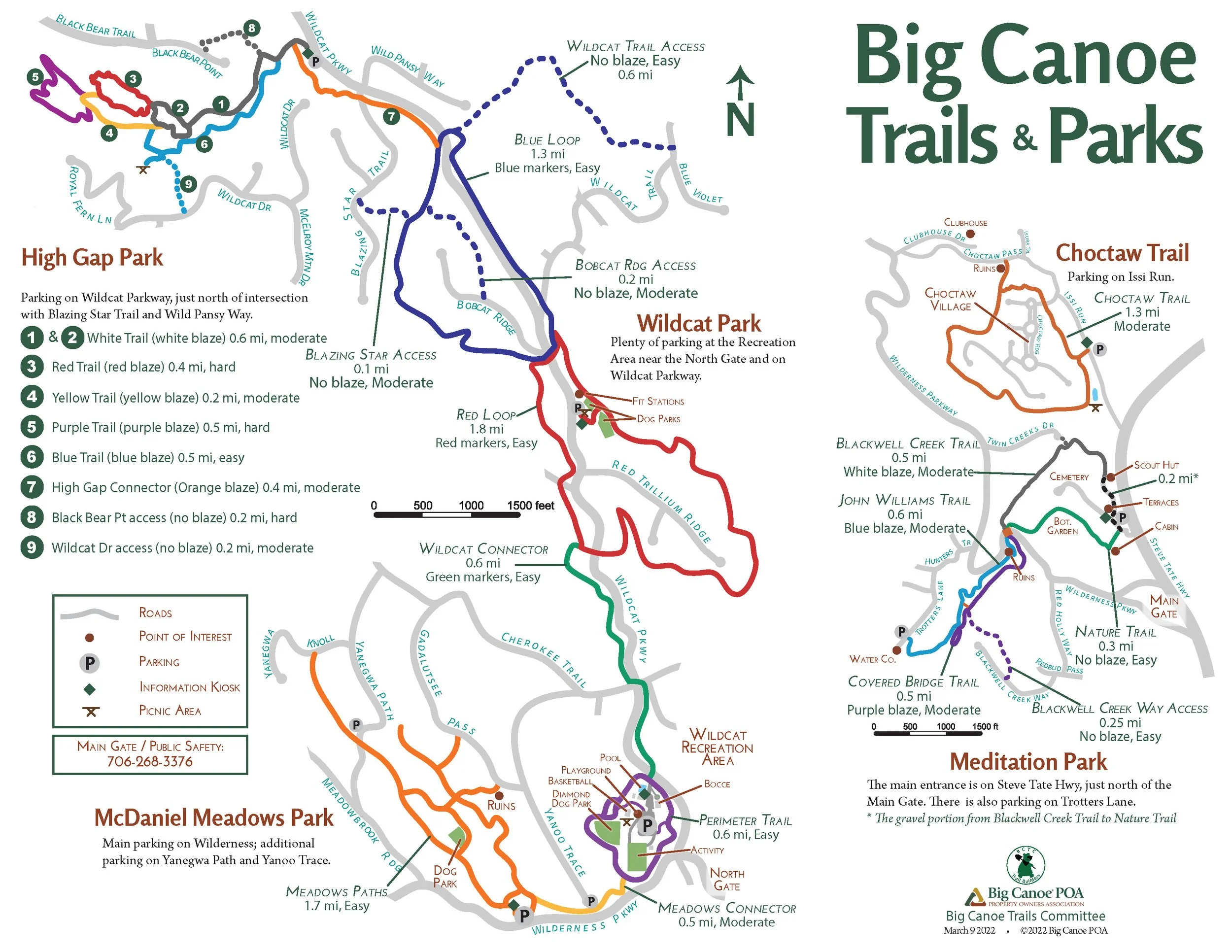 Big Canoe trails tri-fold brochure, outside