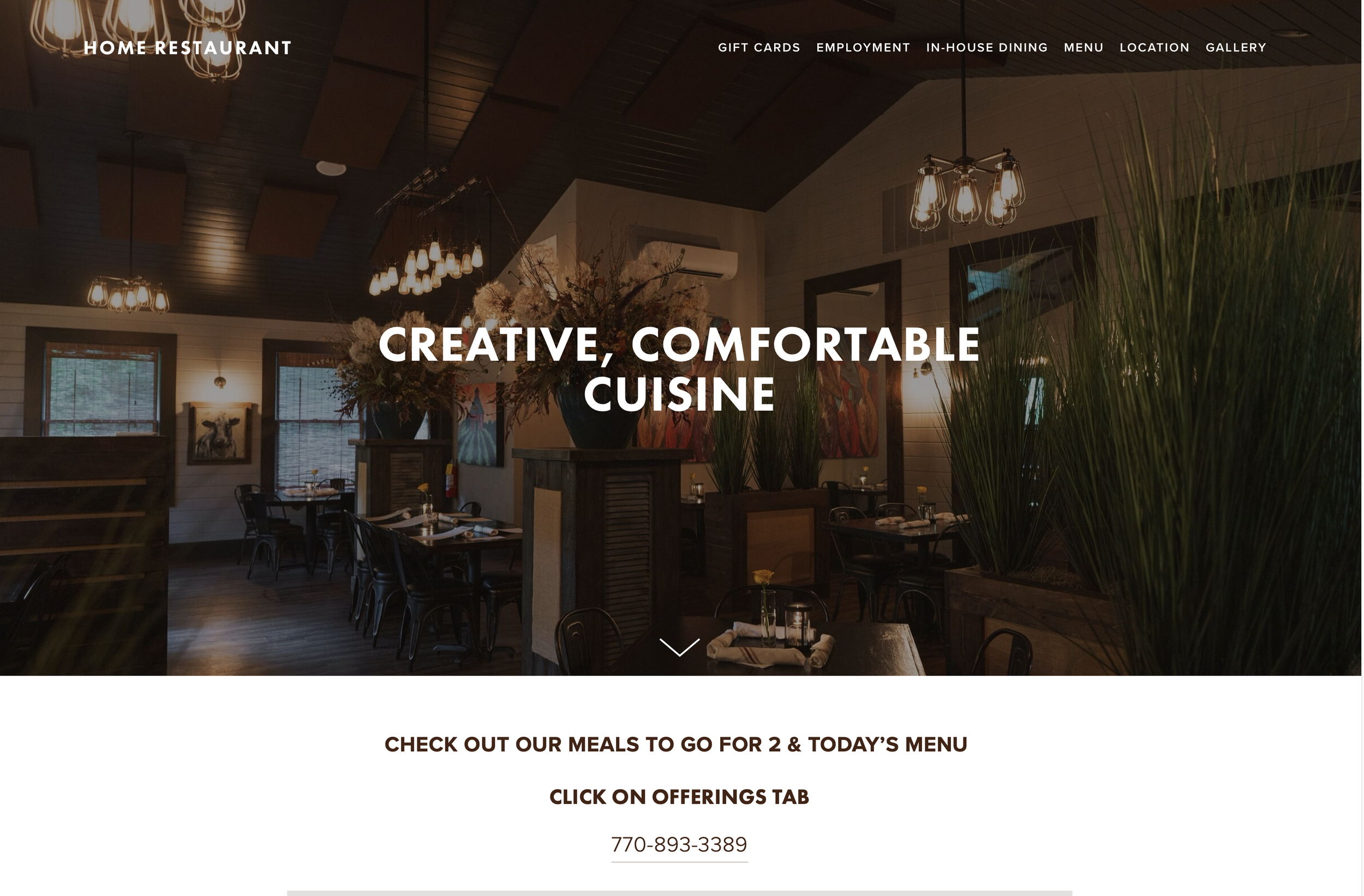 Home Restaurant, Marble Hill GA website