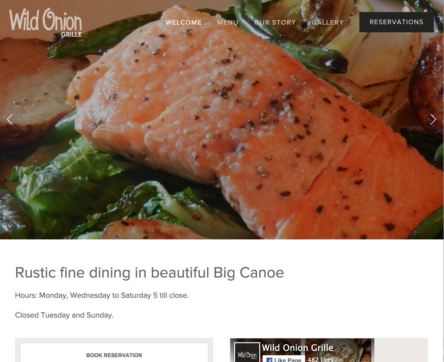 Wild Onion Grille website